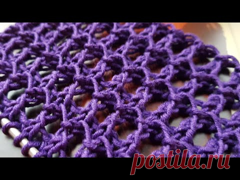 Вяжем филигранный сетчатый узор 👏📌 knitting pattern.