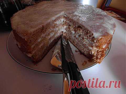 Яблочный торт с кремом (a-la "Панчо") в мультиварке | 4vkusa.ru