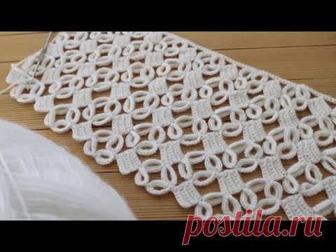 Простой УЗОР КРЮЧКОМ вязание мастер-класс СХЕМА вязания Easy to Crochet Tape Lace pattern