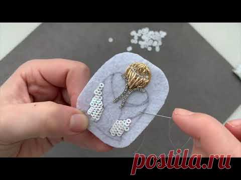 Брошь из бисера, как сделать брошь из бисера Ангел. Handmade jewellery Hand embroidery brooch DIY