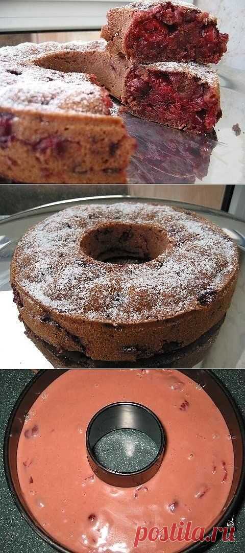 Как приготовить блюдо "постный вишнево-шоколадный кекс" - рецепт, ингридиенты и фотографии | sloosh