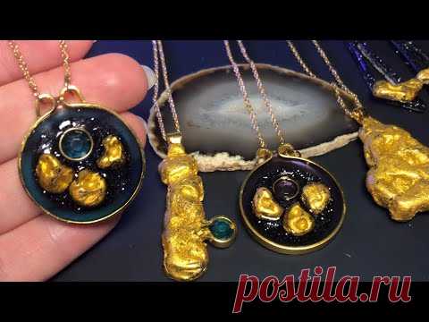 Really COOL! Faux Gold Nuggets  from Polymer clay. AND Resin art - YouTube