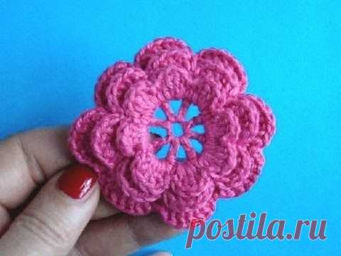 Вязаные цветы Урок 5 Ирландский цветок Crochet flower pattern.