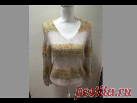 Эффектный джемпер из тонкого мохера на шёлке. Mohair Jumper.Mohair Pullover.