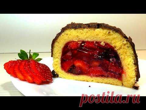 БИСКВИТНЫЙ РУЛЕТ С ЖЕЛЕ Как приготовить вкусный рулет