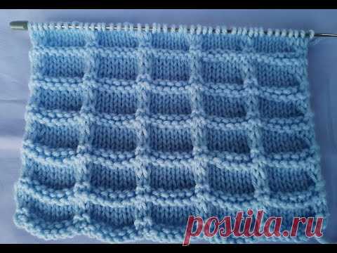 №100 Супер объем  Эффект 3D Узор спицами для теплых вещей  Knitting pattern