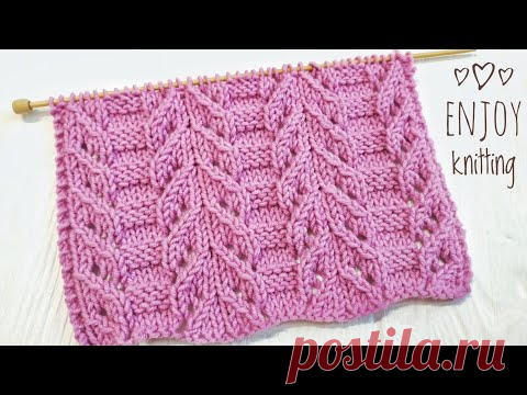 Красивый Японский ажур / Узор спицами/Japanese knitting stitch pattern