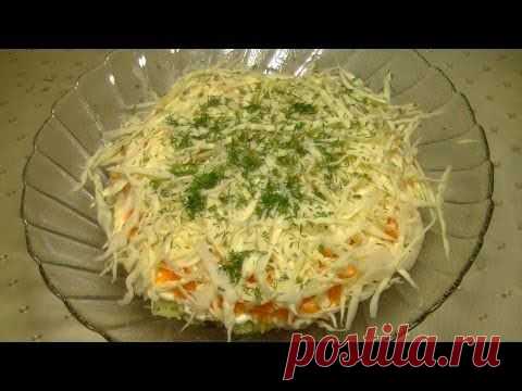 Салат с капустой и шпротами