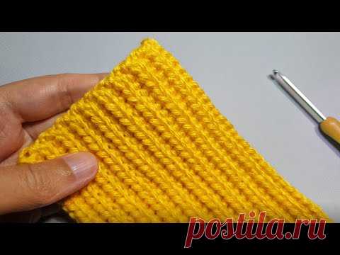 КАК СПИЦАМИ! Супер классная РЕЗИНКА КРЮЧКОМ! How to Crochet Ribbing