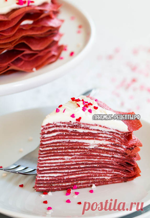 Блинный торт "Красный бархат" на 8 марта и Масленицу
