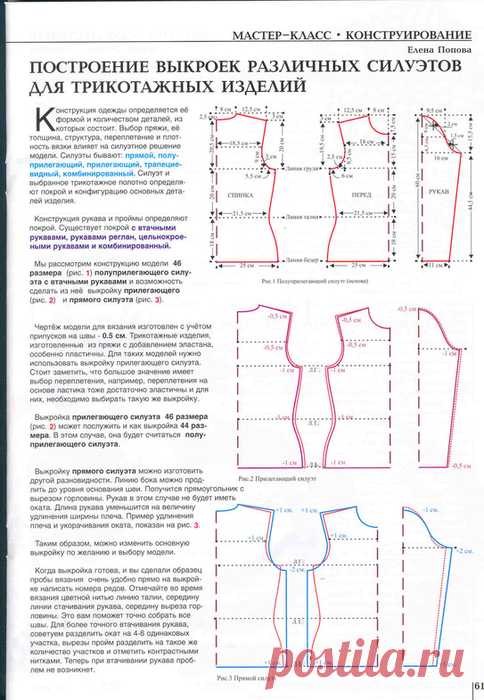 САМ СЕБЕ КОНСТРУКТОР конструирование и моделирование ПОСТРОЕНИЕ ВЫКРОЕК РАЗЛИЧНЫХ СИЛУЭТОВ ДЛЯ ТРИКОТАЖНЫХ ИЗДЕЛИЙ