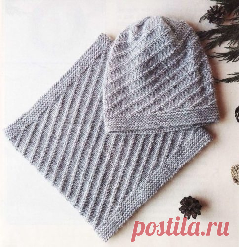 Шапка и снуд спиральным узором | vjazem.ru Этот красивый комплект из шапки и снуда связан спицами № 4.5 из пряжи с альпакой. Мягкий и теплый, из благородной пряжи, светло-серого цвета — он обязательно украсит ваш гардероб. Для того, чтобы этот комплект можно было носить в морозные дни, к шапочке лцчше подшить подкладку из флиса. Как вязать шапку … читать далее →
