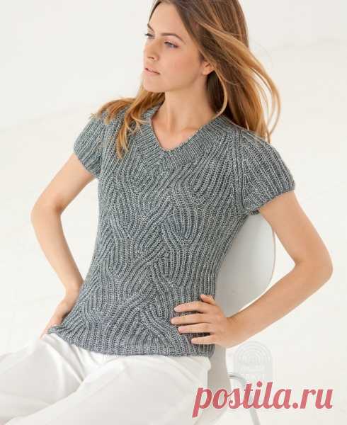 Пуловер, выполненный патентным узором: схема вязания, подробная инструкция, описание на сайте «Люди вяжут»