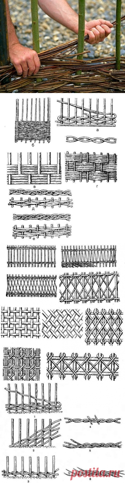 Различные виды плетения забора
