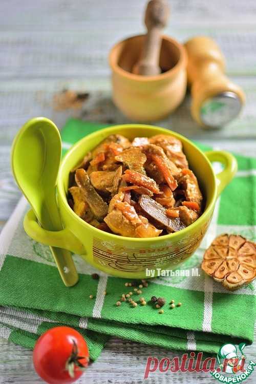Куриное рагу с грибами в духовке - кулинарный рецепт