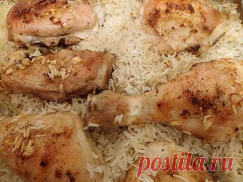 Куриные окорочка с рисом в духовке - рецепт легкого приготовления | Вкусный день | Яндекс Дзен