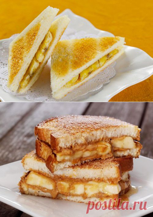 Сладкие сэндвичи – простой и приятный завтрак! / Простые рецепты