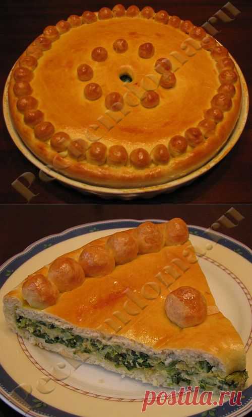 Дрожжевой пирог с зеленым луком и яйцом | Домашняя выпечка