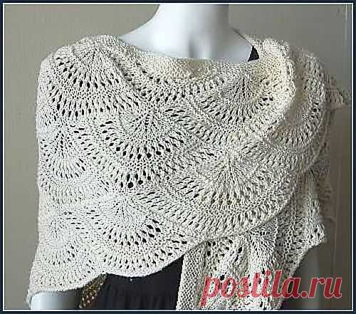 Ravelry: Panda Silk DK Fan Shawl pattern by Gail Tanquary