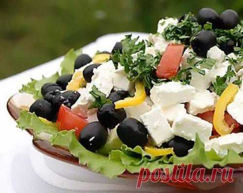 Салат по-гречески с сыром Тофу / Простые рецепты