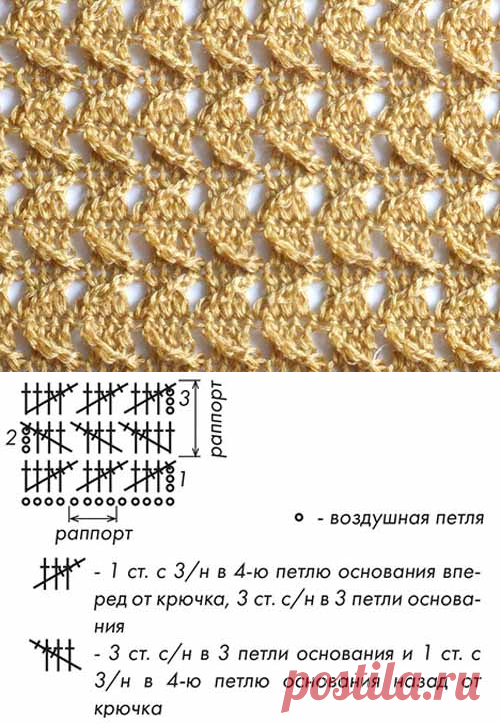 Мелкорапортный узор для вязания крючком