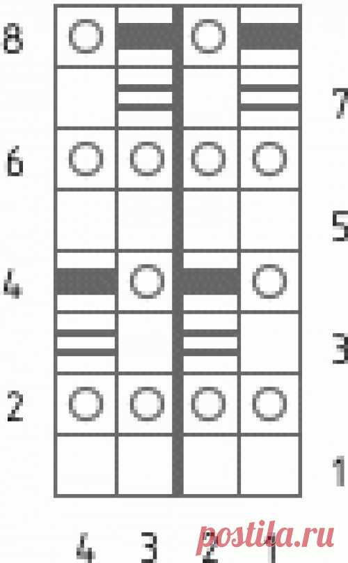 Узор  « Сеточка с перекидами»