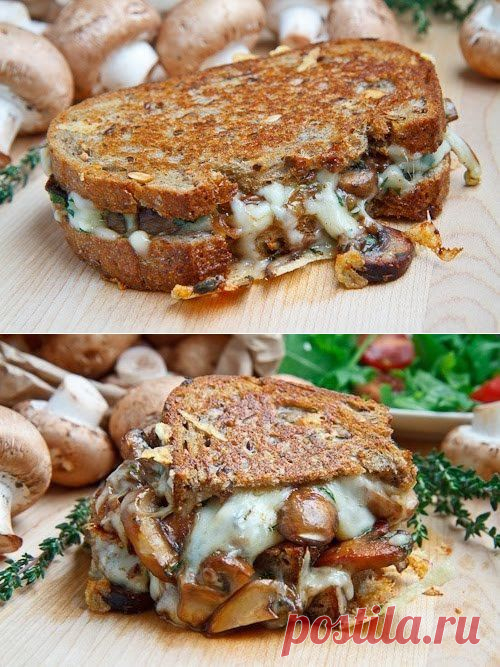 Бутерброды с сыром и грибами | Кулинарный сайт