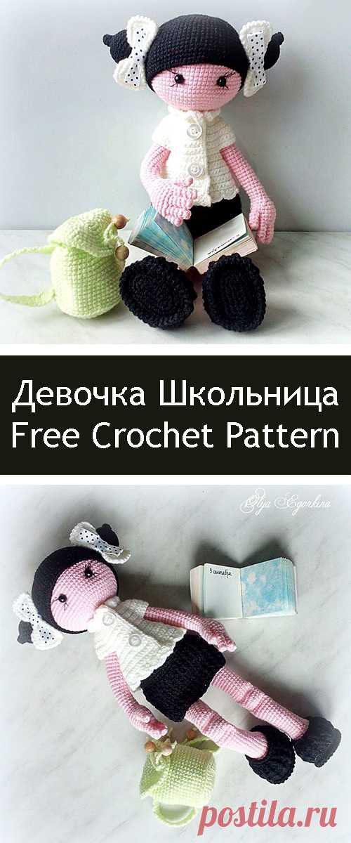 PDF Девочка Школьница. FREE amigurumi crochet pattern. Бесплатный мастер-класс, схема и описание для вязания игрушки амигуруми крючком. Вяжем игрушки своими руками! Куколка, кукла, doll, puppet, puppe, marioneta, fantoche. #амигуруми #amigurumi #amigurumidoll #amigurumipattern #freepattern #freecrochetpatterns #crochetpattern #crochetdoll #crochettutorial #patternsforcrochet #вязание #вязаниекрючком #handmadedoll #рукоделие #ручнаяработа #pattern #tutorial #häkeln #amigurumis #dolls