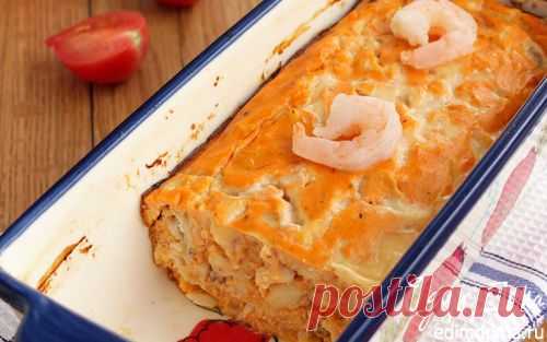 Запеканка из белой рыбы с креветками в томатном соусе | Кулинарные рецепты от «Едим дома!»