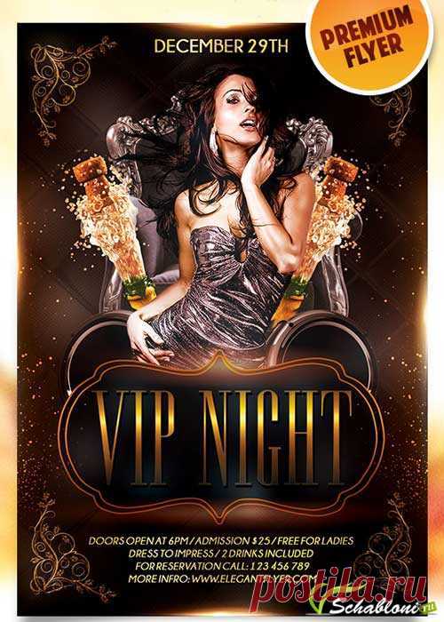 Vip Night Flyer PSD Template + Facebook Cover » ШАБЛОНЫ ДЛЯ ФОТОШОПА