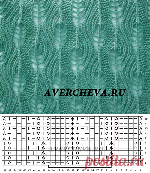 Узор 826 |  каталог вязаных спицами узоров