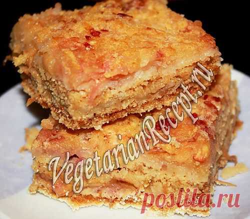 Пирог с манкой и яблоками - рецепт с пошаговыми фото | Вегетарианские рецепты "Приготовим с любовью!"