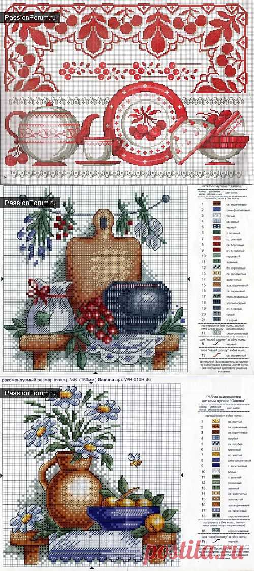 ДЛЯ КУХНИ. ЧАСТЬ 2 / Схемы вышивки крестиком / PassionForum - мастер-классы по рукоделию