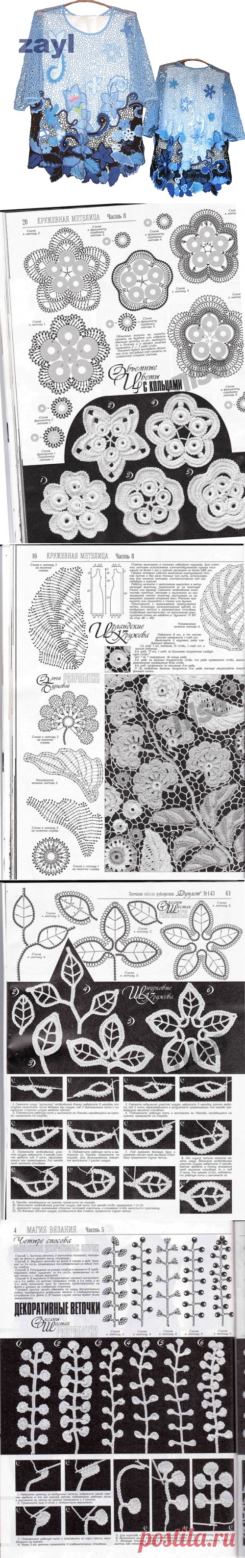 Ирландское кружево.Модели Схемы
