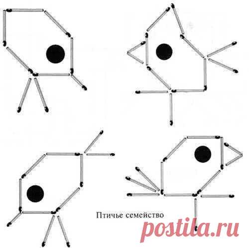 Спичечный тренинг: выложи такую же фигурку