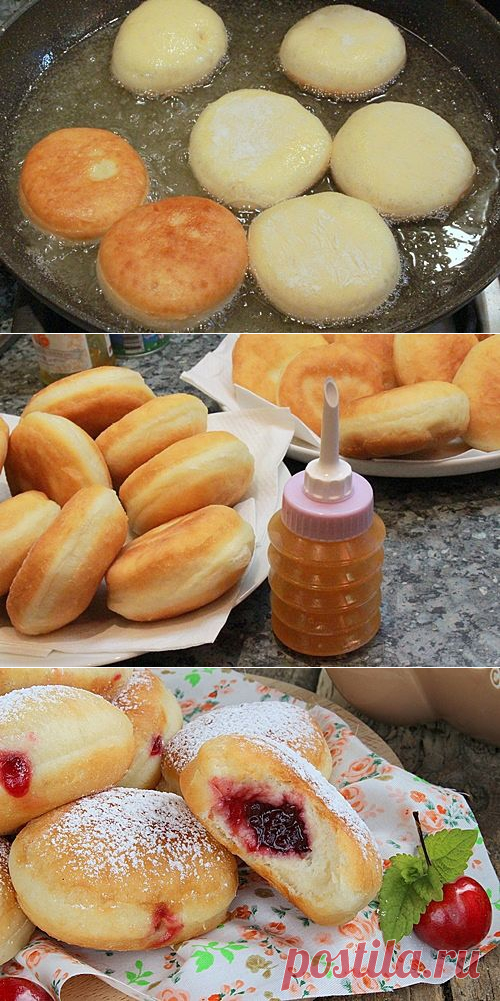 Рецепт берлинеров - пончиков с джемом