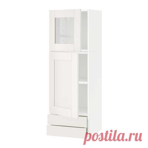 МЕТОД / ФОРВАРА Навесной шкаф/дв/стек дв/2 ящ - белый, Сэведаль белый - IKEA