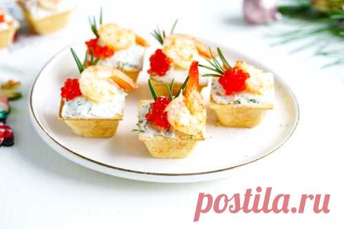 Тарталетки с творожным сыром и креветками: рецепт с видео и фото пошагово | Меню недели