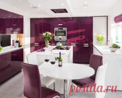 Фиолетовая кухня (90 фото): выбор дизайнеров и лучшие сочетания цветов