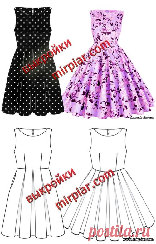 платье в стиле 50-х, ПЛАТЬЯ, dresses, мода, ретро, pattern sewing, выкройки платьев, выкройка, шитье, выкройки бесплатно, free pattern, готовые выкройки, выкройки скачать