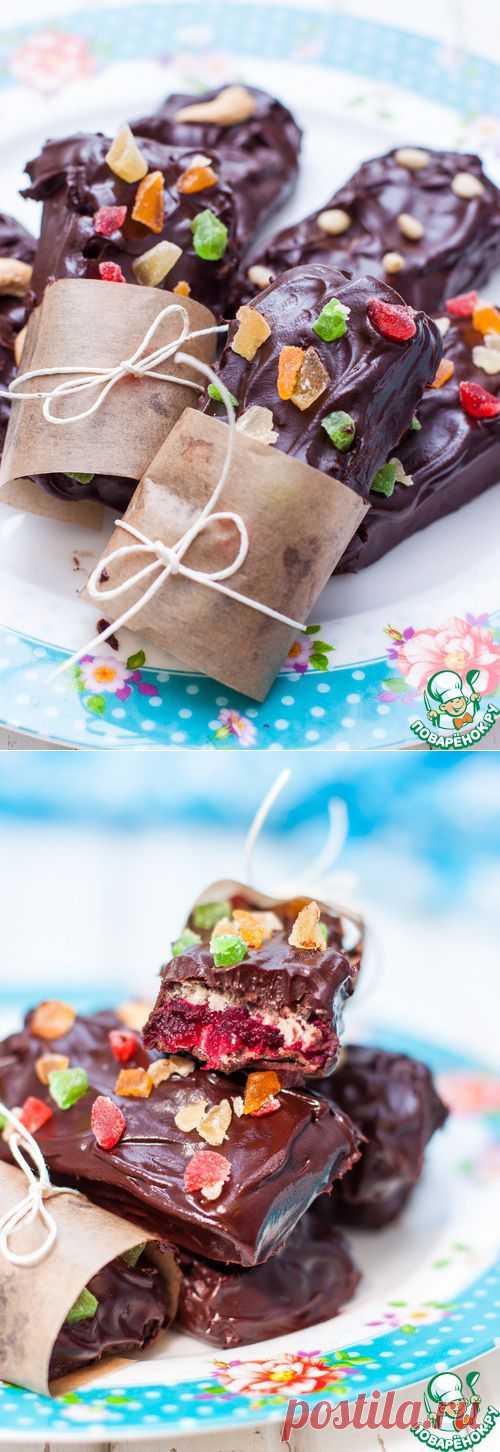 Шоколадно-вафельные конфеты с черносмородиновым желе - кулинарный рецепт
