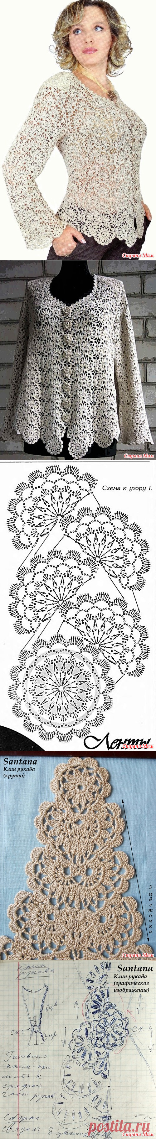 Кофточка большого размера из ленточного кружева (отредактирован 25.03.13) - Страна Мам
