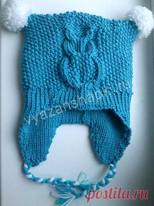 Детская шапочка с ушками и помпонами (спицами) - Вяжем шапочки Теплая вязаная шапка с подкладом должна быть обязательно у малыша в холодную пору, желательно, чтобы она была выполнена из мягкой неколючей пряжи и имела завязки и «ушки». В данном мастер-классе со схемами описано, как связать теплую двойную шапочку с ушками и завязками для малыша. Подготовила его Рыбка Оксана Сергеевна. Детская шапочка с ушками (спицами) На малыша …