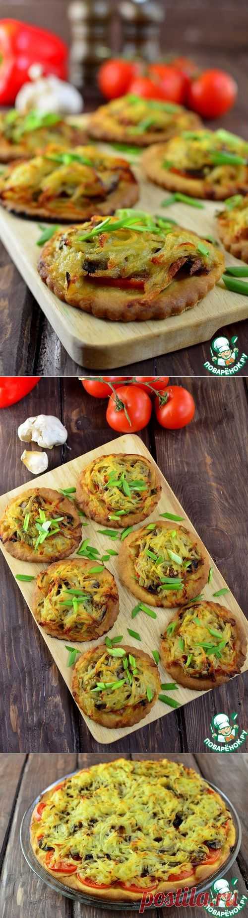 Мини-"пиццы" с картофельными шапочками - кулинарный рецепт
