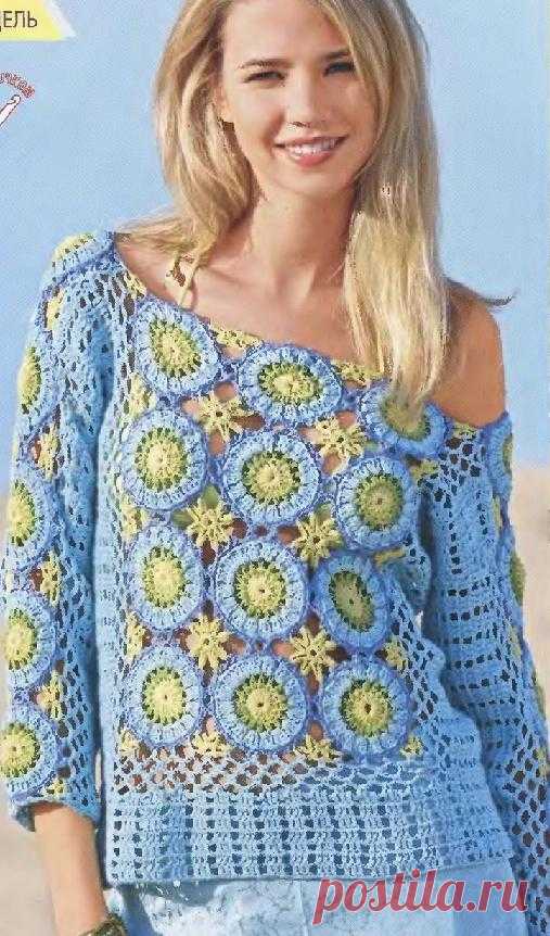 Пуловер с мотивами – Мир вязания и рукоделия