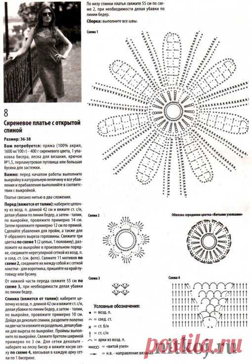 Роскошное вечернее платье крючком » Ниткой - вязаные вещи для вашего дома, вязание крючком, вязание спицами, схемы вязания