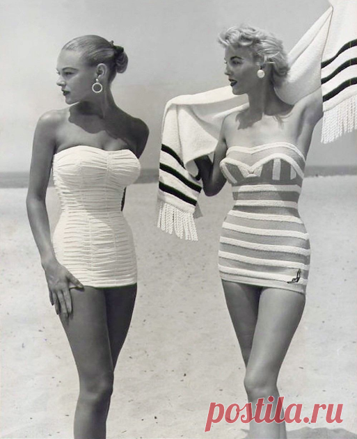 Купальники 1954 года. Сейчас это называется платье :)