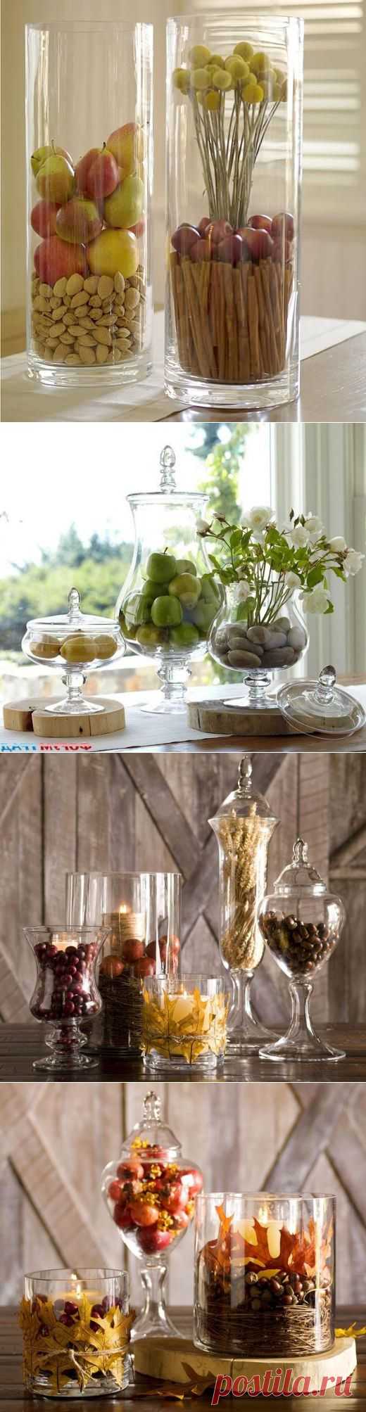 Стеклянные вазы в интерьере фото