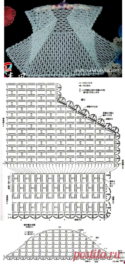 Кофточка филейным узором. Схема