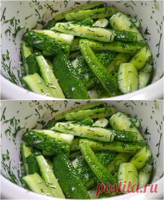 Хрустящие малосольные огурчики на минералке
#закуски  
 Ингредиенты
Вкусные, освежающие и пикантные огурчики станут прекрасным дополнением к любому первому или второму блюду! Они просто готовятся и уже через 14 часов разнообразят Ваш стол!
Ингредиенты:
огурцы – один килограмм (берите небольших размеров);
минеральная вода газированная – один литр (на Ваш вкус);
чесночок – 3 зубчика;
укроп – один пучок;
соль – две столовые ложки.
В стеклянную форму или в кастрюльку кладем...
